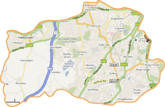 Map of the service area for wenworth pet services